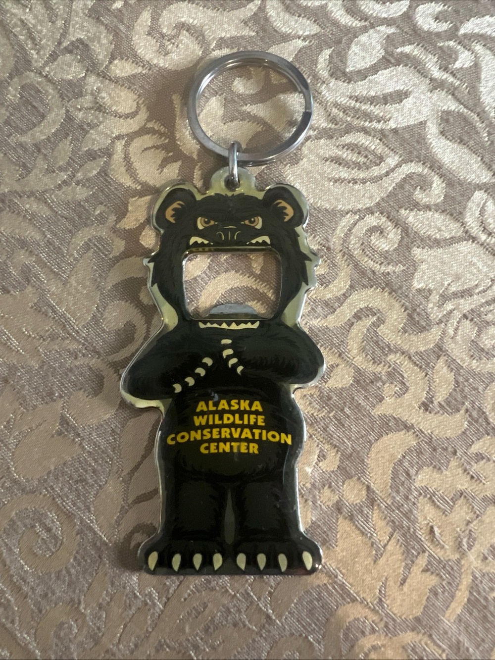Alaska Wildlife Conservation Center Bottle Opener Key Ring Bear
